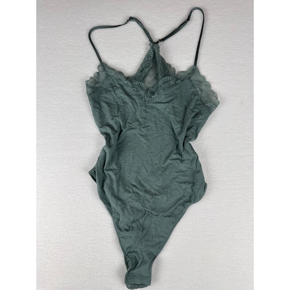 NWT Victoria’s secret olive modal bodysuit lace L